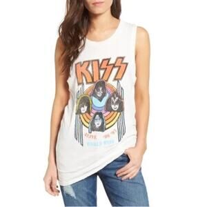 KISS Alive 96-97 World Wide Muscle Tee Tank Top Women's Sz M Junk Food Clothing